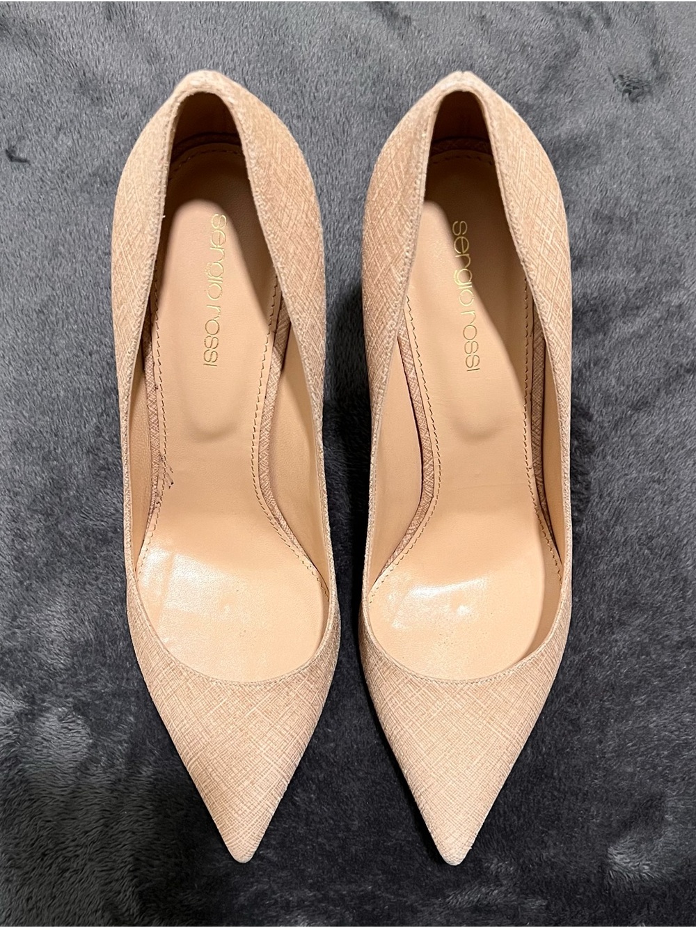 Sergio Rossi Nude Pointed-Toe Pumps